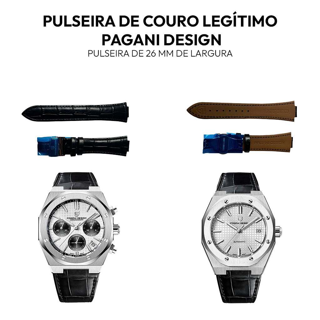 Pagani Design Bracelet Caoutchouc Noir 20mm