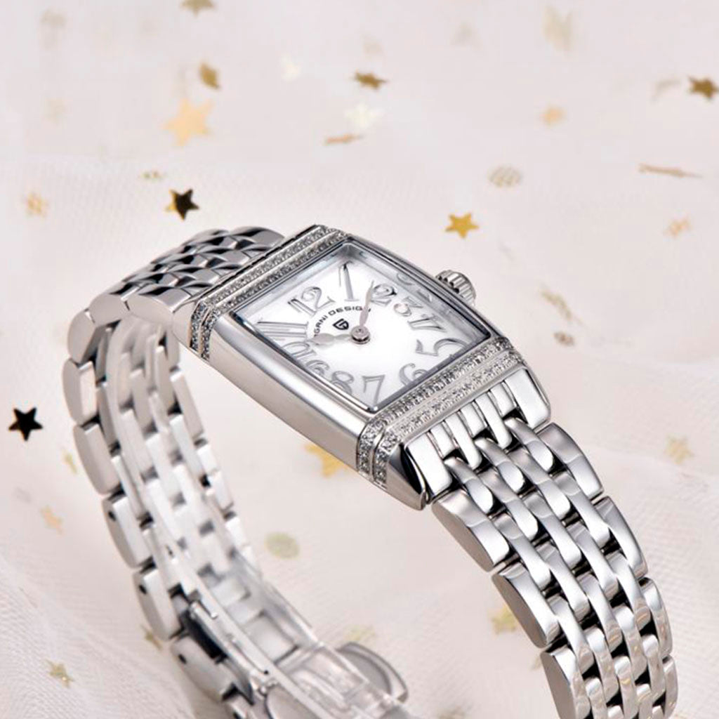 Relógio Feminino Pagani Design Celestia Fort  Silver White
